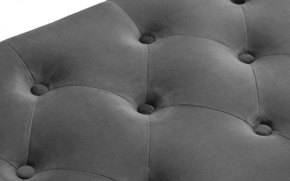 Verona Upholstered Blanket Box Dark Grey Button Detail