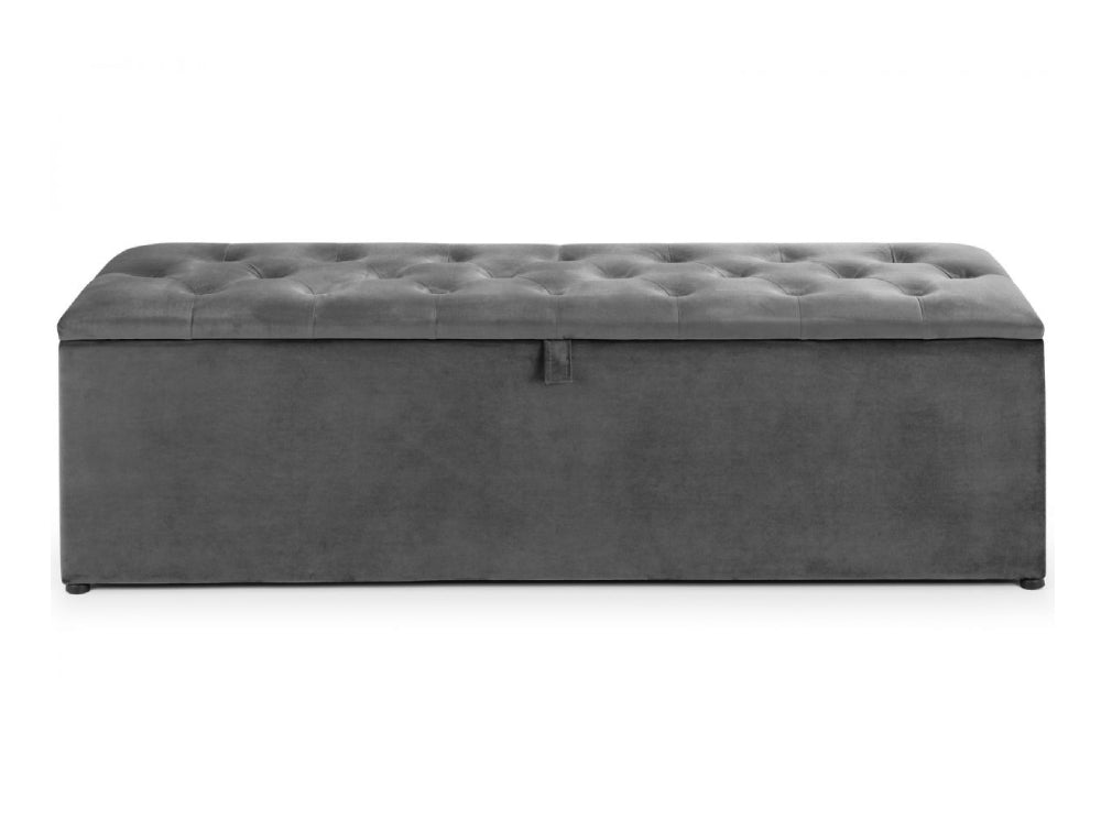 Verona Upholstered Blanket Box Dark Grey