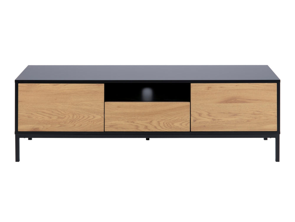 Walt Media TV Unit with 2 Door Drawer Rough Paper Wild Oak 2