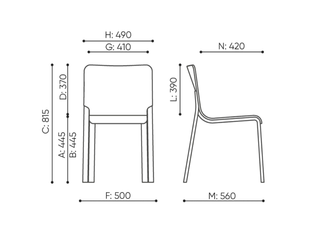Wei Wooden Stackable Chair Dimensions