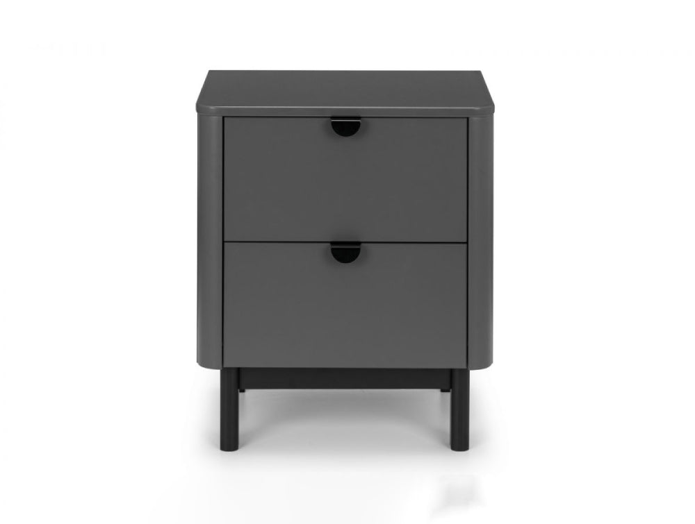 Zoe 2 Drawer Bedside Table Grey