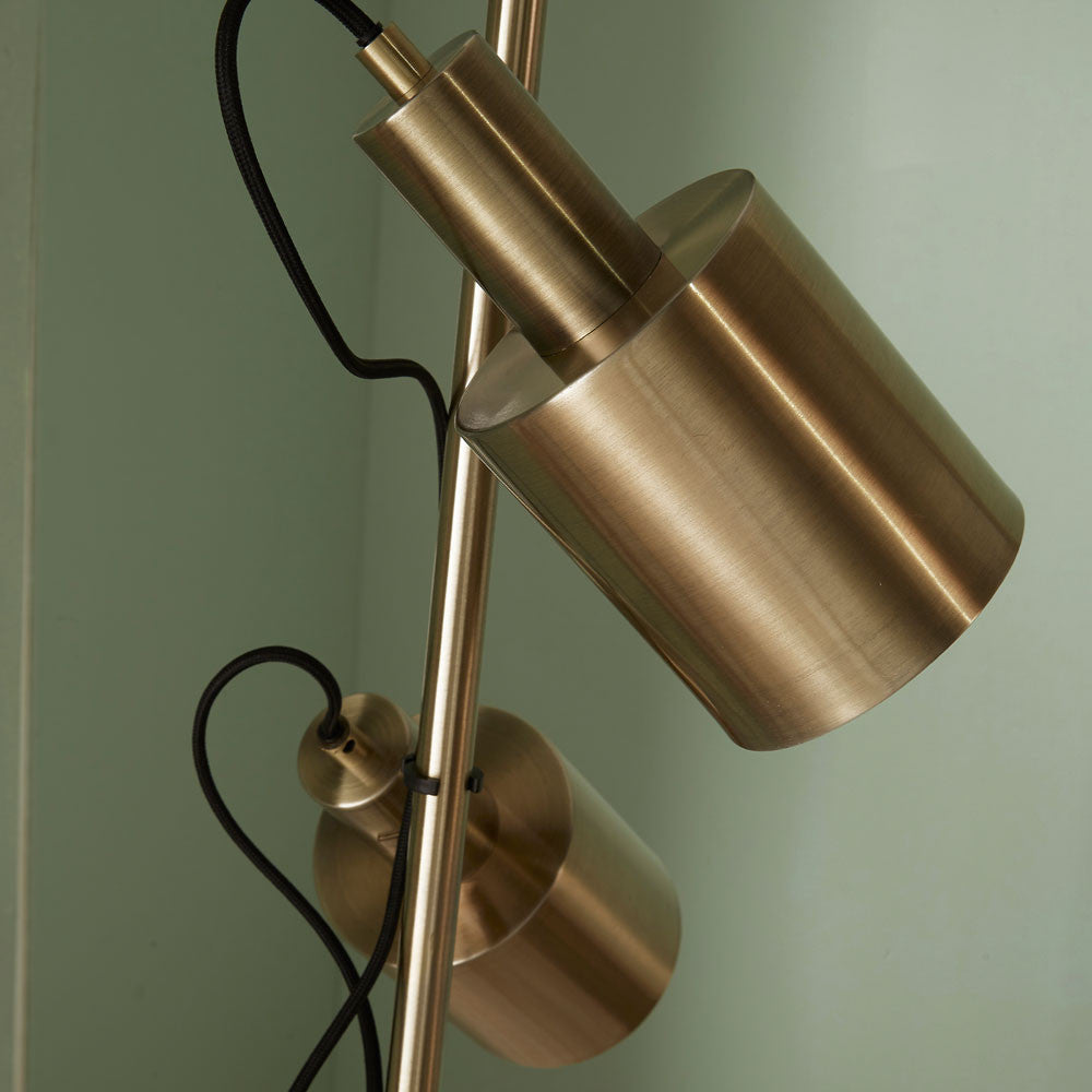 Zory Antique Brass Metal Floor Lamp Detail